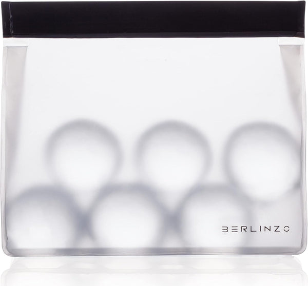 BERLINZO Reusable Ice Storage Bag, Freezer Safe Leakproof Silicone and Plastic Lunch Bag for Ice and Food Storage - BPA