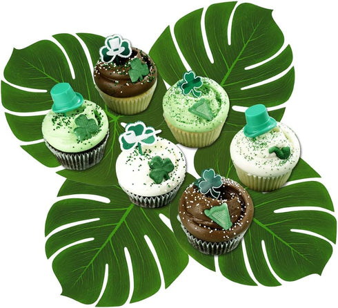 Hopeak Artificial Palm Leaves - 24 Pieces Large Leaves for Hawaiian Luau Party Decorations