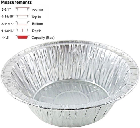 PACTOGO Disposable Aluminum 5 3/4" Meat Pot Pie Extra Deep Pan with Clear Dome Lid, Pack of 6