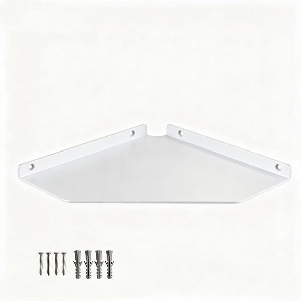YUjieSTC 10 Inch White Floating Corner Shelf Wall Mounted, Large Triangle Storage Shelf