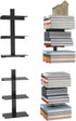 Floating Invisible Bookshelves for Wall, 6 Tier Heavy Duty Metal, 2 Pack