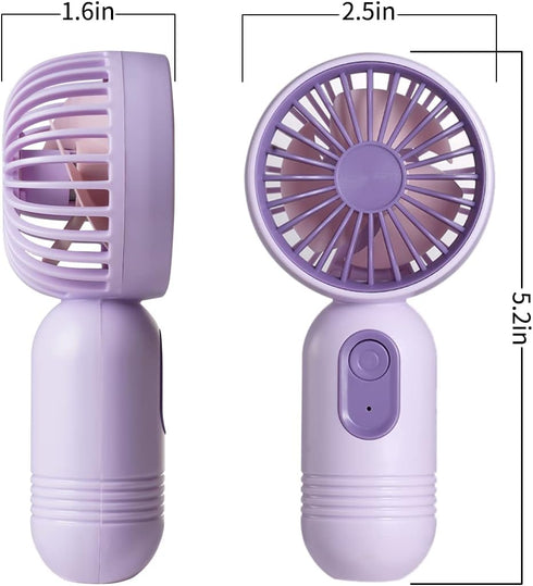 Mini Portable Fan 3 Pack, Cute Handheld Fan Battery Operated Lightweight Small Personal Fan with 3 Speeds and USB Rechargeable Eyelash Fan for Stylish Girl Kids Women Men Office Outdoor Travel Camping by JODNO