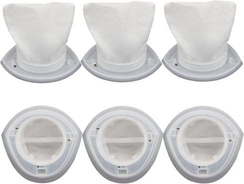 6-Pack EVF100 Filters for Black+Decker HNV220B, HNV215B, HNV115B Series Hand Vacuum Cleaners, Note: Not HNVCF10 Filter