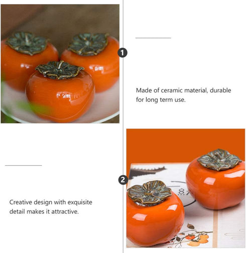 NUOBESTY Ceramics Glazed Persimmon Tea Storage Containers - Sealed Jar for Tea Coffee Spice Orange