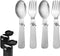 2pcs Folding Spoon & 2pcs Foldable Forks for Thermos Funtainer 10oz Food Jars, Portable Stainless Steel Set