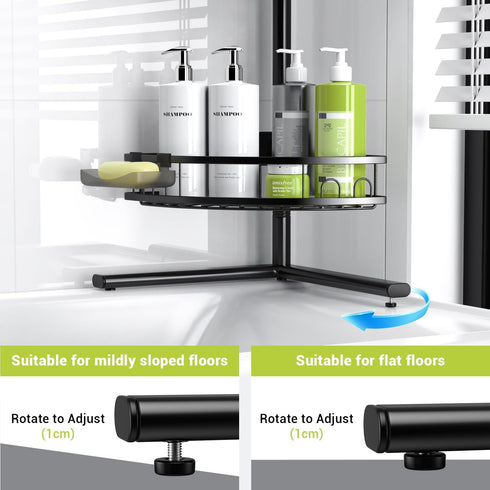 4-tier Aitatty Corner Shower Caddy Standing: Rustproof Shower Organizer Shelf - Floor Shower Corner Shelf Rack Stand