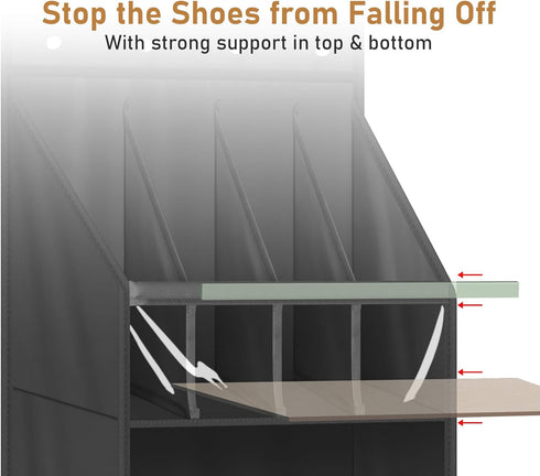 MISSLO 20 Pairs Over the Door Shoe Organizer, Narrow Hanging Shoe Rack for Closet, Black