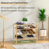 WKWKER 4-Tiers Bamboo Shoe Rack Stackable Free Standing Shoe Racks Portable Shoe Storage Organizer Stackable Shelf