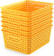 WYT 6-Pack Plastic Small Shelf Storage Weave Baskets, Organizing for Cabinets and Pantries, Yellow