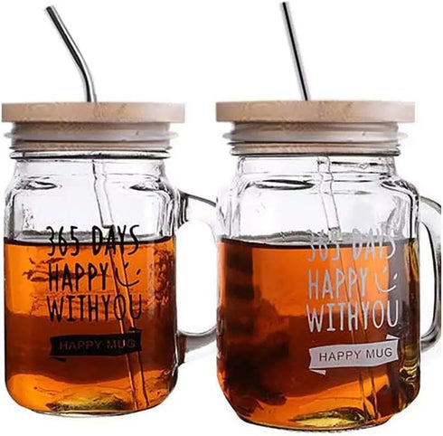 TOUSHI 4 Pcs Regular Mouth Bamboo Mason Jar Lids, Reusable Bamboo Caps with Straw Hole for Glass Canning Jars