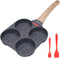 Egg Frying Pan, Nonstick 4 Cups Pancake Pan for Breakfast, Suitable for Gas & Induction (Black)