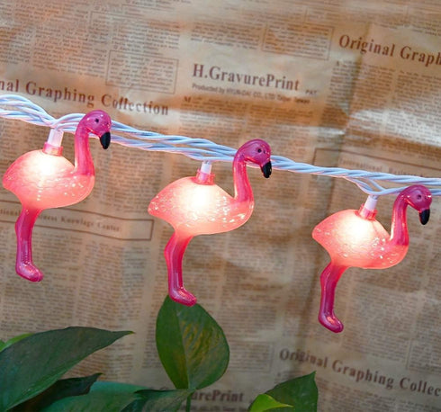 SUNSGNE Pink Flamingo String Lights, Cute Fun Decor for Indoor Home Bedroom Birthday