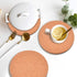 8" Round Cork Coasters, Cork & Plastic Plant Saucers for Gardening, Absorbent Cork Mat for Wine, Coffee & Drinks (Set