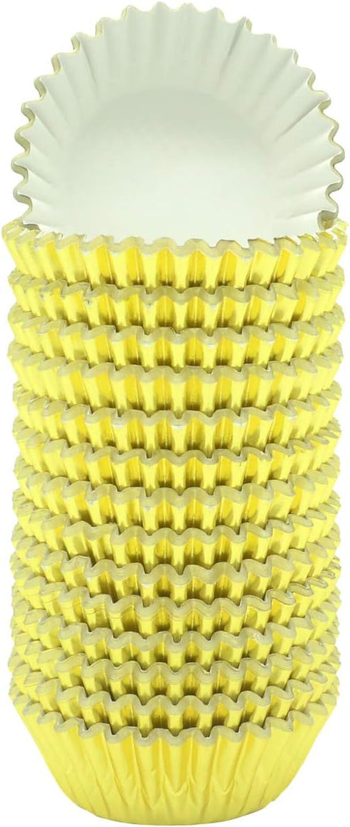 Mini Gold Foil Cupcake Liners, Muffin Baking Cups for Party and More, 300-Count