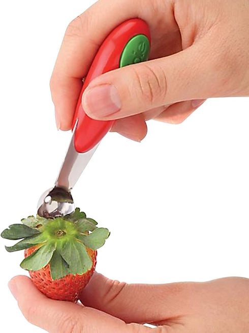 MSC International Joie Strawberry Hull and Slice, 2-Piece Set, BPA Free, Red