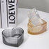 Gray Glass Heart-shaped Candy Bowl, Snack Bowl, Dessert Bowl, Fruit Bowl, Wedding Party Decor - 5 OZ