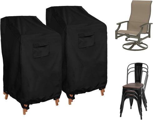 WOMACO Stackable Patio Chair Cover Waterproof Outdoor Stacking High Back Chair Cover