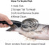 WYZBEN 4 Stainless Steel Fish Scaler Heavy Duty Scale Remover with Spring Steel Rings, Manual Seafood Cleaning Tool