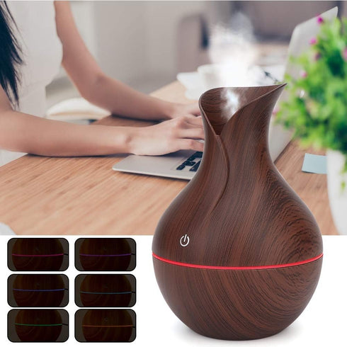 Humidifiers High Capacity Cool Mist Humidifier,for Bedroom,Babyroom, Living Room, Humidifiers (Dark Wooden Grain) by Alomejor