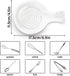 Ceramic Spoon Rest for Kitchen, Heat Resistant Utensil Holder for Countertop, Dishwasher Safe, Blue (White)
