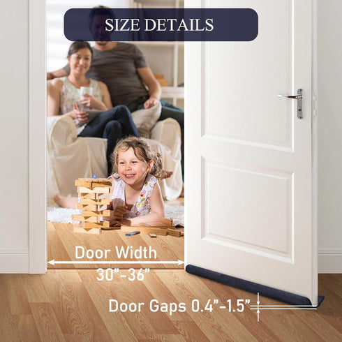 GDHOMM Under Door Draft Stopper Door Sweep Noise Blocker Weather Stripping Adjustable Size 30"-36" Gap Filler & Seal,