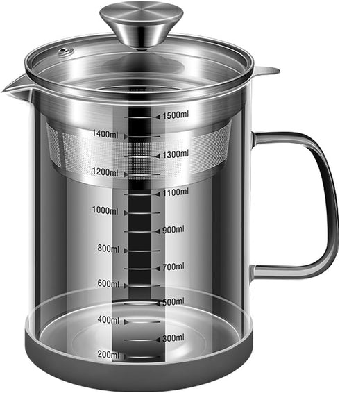 BinaryABC Yogurt Strainer,Nut Milk Strainer,Juice Food Strainer,Glass Teapot with Mesh Strainer,Stainless Steel Iced