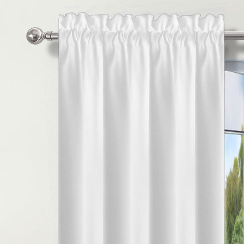 White Valance for Window, Kitchen Valance Curtains, 52 X 18 Inch Long Rod Pocket Farmhouse Panel