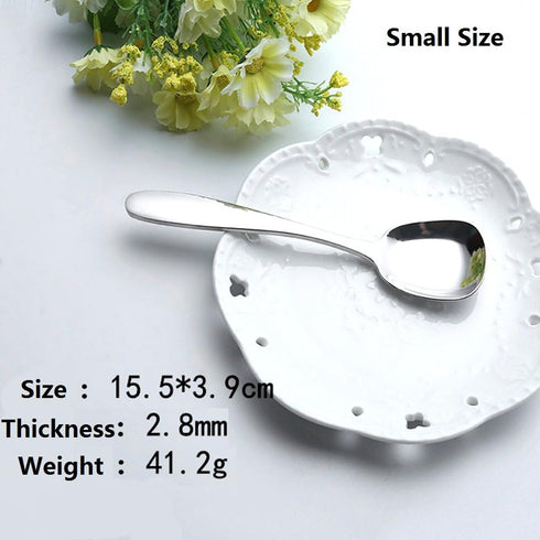 Set of 3 Stainless Steel Soup Spoons, Table Spoons, Dinner Spoons, Special Square Design