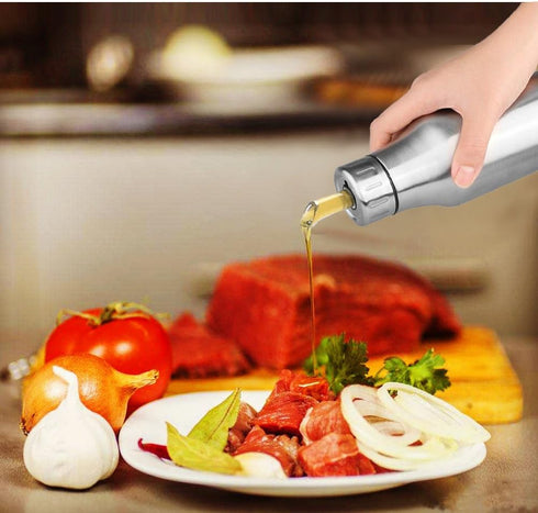 Flyboo 34oz Olive Oil Dispenser - Stainless Steel Leak Proof Decanter for Kitchen