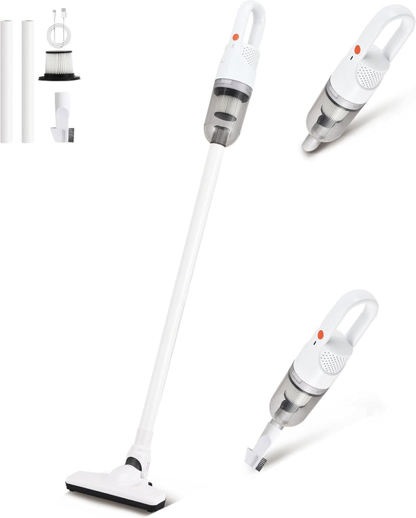 Cordless Vacuum Cleaner, 2-in-1 Lightweight Stick Vacuum with 100W Powerful Motor, Portable Handheld for Hard Floor &
