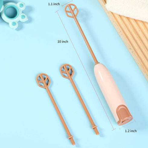 Handheld Electric Baby Formula Mixer, Handheld Drink Mixer, Brown