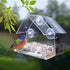 Window Bird Feeder - Small Acrylic Bird House for Outside with 2 Rods, Strong Suction Cups and Drain Holes (5.9 * 2.4 *