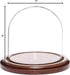 Plymor 4" x 4" Glass Display Dome Cloche, Walnut MDF Base