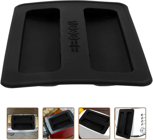 Silicone Toaster Dust Cover, 2 Slice Electric Bread Maker Lid, Black Toaster Machine Top Cover Accessories