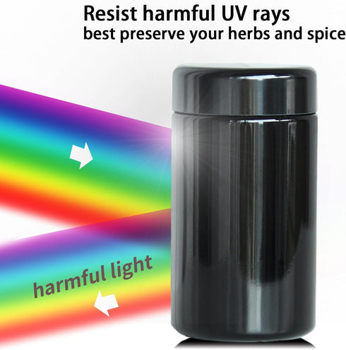 Black Glass Airtight Storage Container Jar 100ml with UV Protection for Spice Coffee by Matoolser