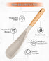 Cooking Spoon for Nonstick Cookware, Durable BPA-Free Matte Silicone Wood Handle Spoon for Mixing, Scoop, Khaki