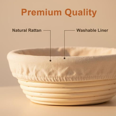 Set Liners,9 Inch 10 Inch FEIERYA Banneton Bread Proofing Basket with Round & Oval Sourdough Baking Kit