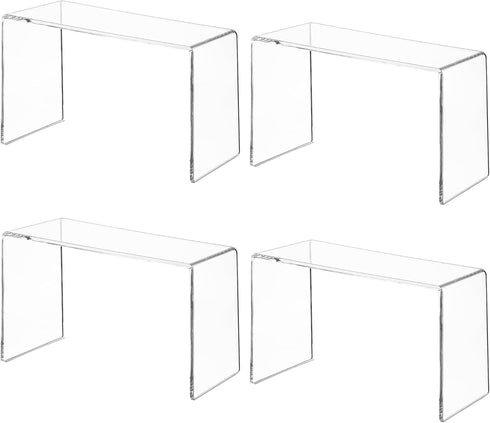 Aminigram 4 Pack Acrylic Risers Display Stands, Display Stands for Collectibles, Clear