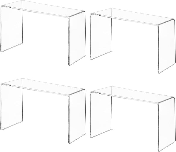 Aminigram 4 Pack Acrylic Risers Display Stands, Display Stands for Collectibles, Clear