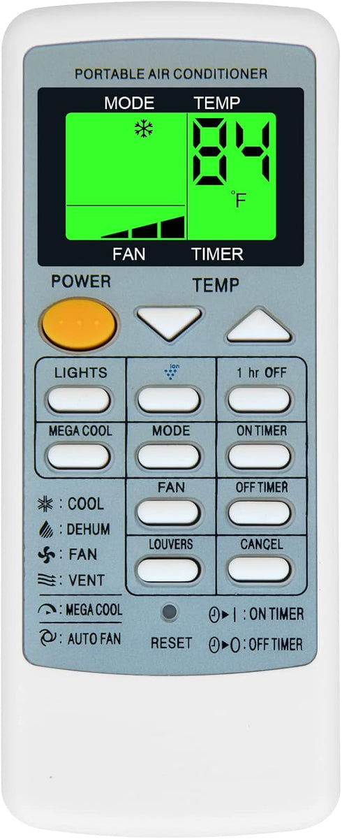 Replacement Remote Control for Sharp Air Conditioner, Model CRMC-A805JBEZ, Works for CV-P09FL, CV-P10MX