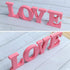 Wooden Love Sign Table Top Decorative Letter for Wedding Party Home Decor Pink