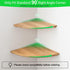 7inch Corner Shelf, Solid Oak Wood Floating Corner Shelf Wall Mount Round End Floating Speaker Shelves with Wire Hole