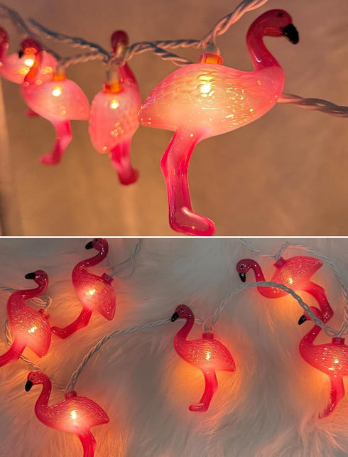 SUNSGNE Pink Flamingo String Lights, Cute Fun Decor for Indoor Home Bedroom Birthday