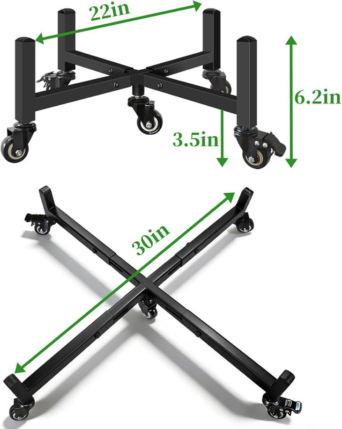 LLAXERGU 22" 30" 300LB 360 Plant Caddy with Wheels, Adjustable to Plant Stand Indoor Outdoor Heavy Duty Rolling Plant