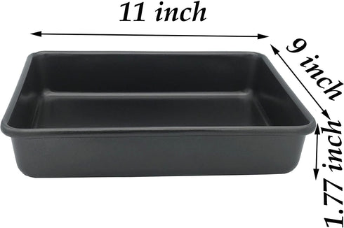 Small Baking Pans 11x9 Inch 2Pcs Mini Cookie Sheets Toaster Oven Tray Nonstick Thicken Brushed Carbon Steel No Warp Magnetic 1 to 2 Person Bakeware by HYTK by HYTK