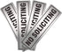 No Soliciting Sign for House Door 7.0" x 2.0" Aluminum Metal Signboard with Strong Self Adhesive (4 Pack, Silver)