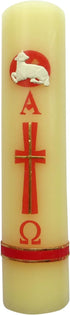 Printed Easter Paschal Candle Lent Sheep Alpha Omega Cirio Pascual for Semana Santa Holy Week