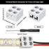 25 Pack Solderless LED Tape Light Connector 2 Pin Terminal Block Connector Screw Down LED Strip Connector Tape to Wire for 5V 12V 24V Single Color LED Strip Lights (White,8mm)