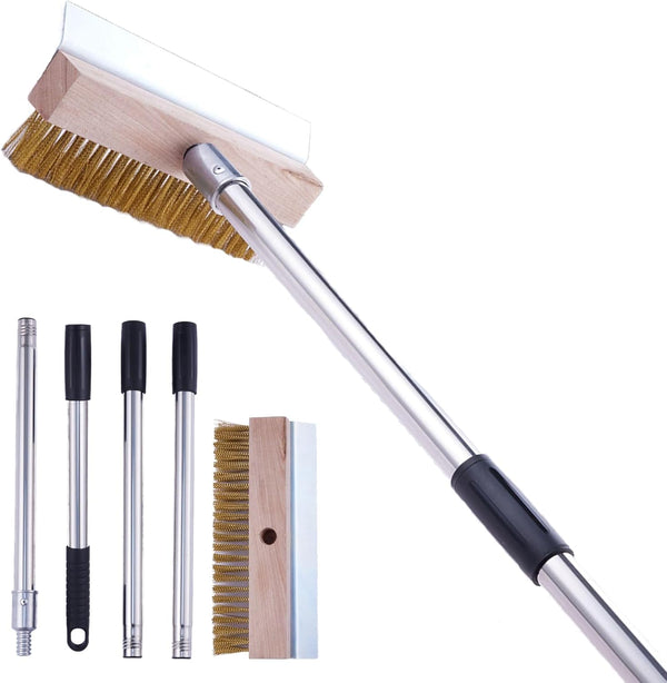 LAKIDOGS Aluminum Pizza Oven Brush, Grill Brush, Wire Brushes, with Scraper and 4