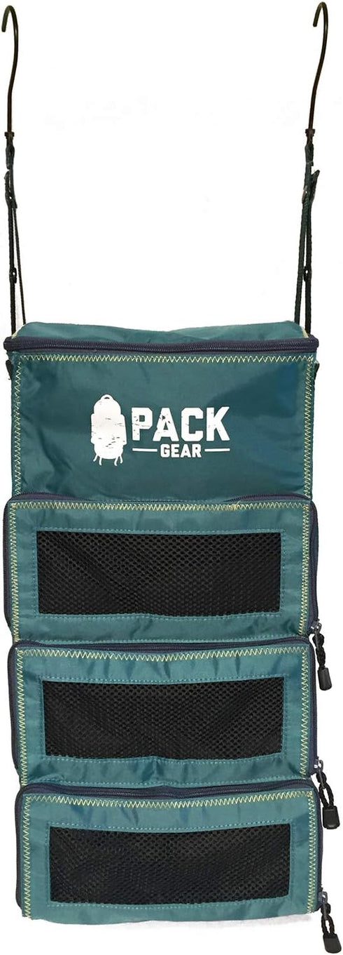 Pack Gear Hanging Carry-On Organizer - Standard Hanging Luggage Organizer Fits Any Carry On - Green, S